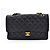 Timeless Borsa Chanel Classic Double Flap Nero Pelle d'Agnello - vista 3