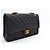 Timeless Borsa Chanel Classic Double Flap Nero Pelle d'Agnello - vista 4