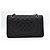 Timeless Borsa Chanel Classic Double Flap Nero Pelle d'Agnello - vista 6