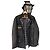 Belstaff Black Polyester Coat with Plaid Lining