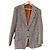 Autre Marque Blazer Fionette da uomo a quadri marrone e beige Nero Bordò