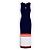 Loewe langes Strickkleid Marineblau Weiß Orange