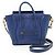Céline Borsa Tote Blue Nano Luggage in pelle drummed e camoscio con tracolla