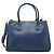 Prada Borsa Tote Galleria Large 2 vie in pelle Saffiano blu con tracolla - vista 2