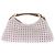 Autre Marque Borsa in pelle intrecciata bianca "Boomerang" Bianco