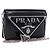 PRADA Chain Shoulder Bag Patent leather Black Silver