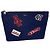 Pouch Christian Dior in nylon blu con patch
