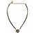 Chanel B25A Leder Coco Mark Camellia Halskette Schwarz Golden - Ansicht 4