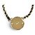 Chanel B25A Leder Coco Mark Camellia Halskette Schwarz Golden - Ansicht 5