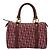 Borsa in tela e pelle Christian Dior Rosso Bordò