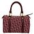 Borsa in tela e pelle Christian Dior Rosso Bordò - vista 3