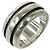 Tiffany & Co Anel Tiffany Vintage Grooved Double Line Prata