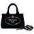 Borsa a tracolla 2 vie PRADA Canapa in tela con logo Triangle Nero
