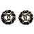 Chanel Coco Mark Lederketten-Ohrringe mit Strass Schwarz Golden - Ansicht 3