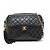 Chanel Matelassé Lammleder Schultertasche mit Fransen und Kette Schwarz