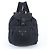 Prada Tessuto Nylon Triangle Logo Leather Backpack Black Navy blue