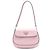 Borsa a spalla con patta Cleo in pelle Spazzolato rosa Prada