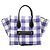 Céline Celine Blue Medium Gingham Raffia Luggage Phantom Tote Azul