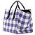 Céline Celine Blue Medium Gingham Raffia Luggage Phantom Tote Azul - vista 2