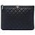 Chanel Black Medium Quilted Caviar Boy O Case Clutch Nero