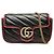 Borsa a tracolla Gucci Black Super Mini GG Marmont in pelle matelassé con patta Torchon
