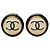 Orecchini a clip rotondi Chanel Black CC placcati oro e smalto