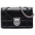 Dior Diorama Flap in pelle d'agnello nera Nero
