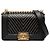Chanel Black Small Chevron Lambskin Stitched Boy Flap Nero
