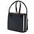 Borsa Prada Black Bicolor Saffiano con doppia chiusura a rotazione - vista 2