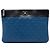 Chanel Blue Medium Bicolor Quilted Sheepskin Mademoiselle O Case Clutch