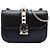 Valentino Borsa a Tracolla Rockstud Glam Lock Piccola in Pelle Nera Nero