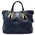 Shopping Tote Convertibile Aperta Prada in Pelle di Vitello Morbida Blu Blu navy