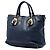 Shopping Tote Convertibile Aperta Prada in Pelle di Vitello Morbida Blu Blu navy - vista 2