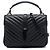 Saint Laurent College Tasche aus Lammleder in Schwarz, Chevron-Muster, Medium, monochromatisches Monogramm