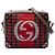 Borsa a tracolla Gucci Red Houndstooth Canvas Soft Trunk Rosso
