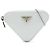 Pouch Mini Prada in pelle spazzolata bianca con catena e triangolo Bianco Bianco sporco