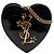 Borsa a catena Saint Laurent Black Mini Patent Monogram Love Heart Nero