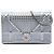 Dior Silver Metallic Patent Microcannage Diorama Wallet on Chain