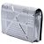 Dior Silver Metallic Patent Microcannage Diorama Wallet on Chain - view 2