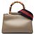 Bamboo Borsa Satchel Gucci Mini Nymphaea in vitello marrone con Web e Bambù Taupe
