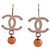 Orecchini Chanel Coco Mark in plastica rosa con placcatura in oro D'oro