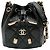 Borsa a tracolla Chanel Matelassé in pelle caviar Nero