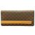 Céline Portafoglio lungo Celine Macadam in PVC e pelle marrone