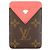 Louis Vuitton Monogram Porte Cartes Magnet Card Case Marrone Rosa