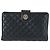 Chanel Matelassé Leder Bi-Fold Geldbörse Schwarz Pink