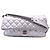 Borsa a tracolla in pelle Chanel Timeless/Classique Argento Metallico