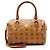 Borsa Boston Small MCM Vintage Visetos Marrone