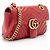 Borsa a patta Small GG Marmont in pelle matelassé Gucci Rosso - vista 2