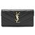 Saint Laurent Monogram Gold Matelassé Long Wallet Black Schwarz