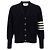 Rebeca Thom Browne 4-Bar de lana con cuello en V azul marino - vista 3